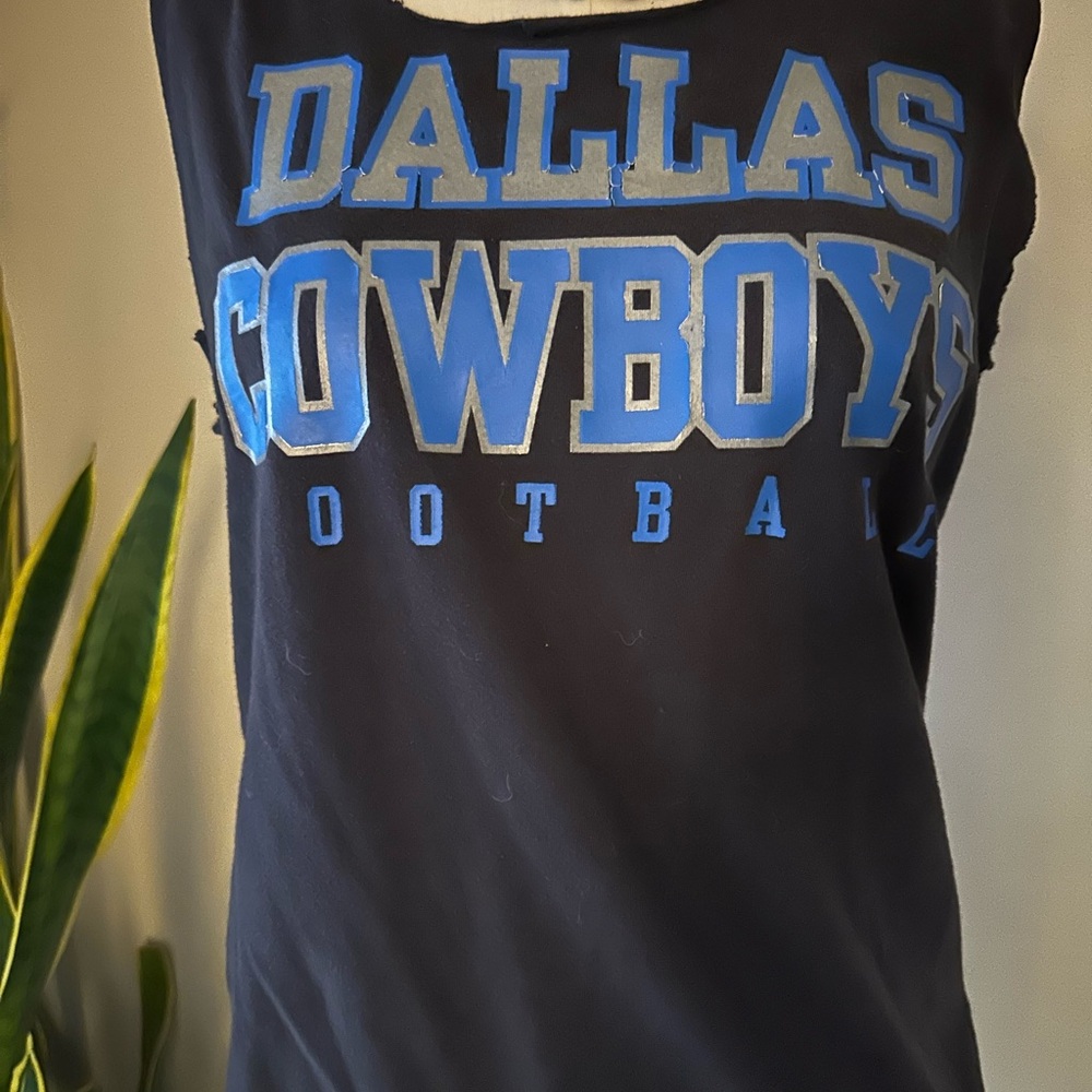NFL Cowboys Her Style Dallas Cowboys Women's Black Muscle Tee Size Medium
